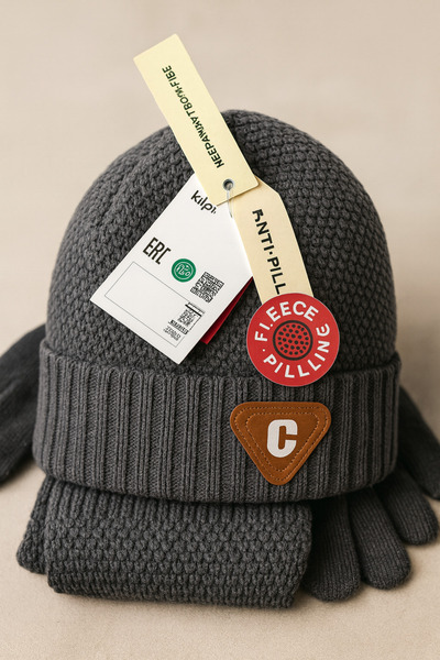 Uğur bebe Black 9-15 Years Old Fleece-Lined 3-Piece Winter Scarf Hat Glove Set | Premium Quality, Super Comfort