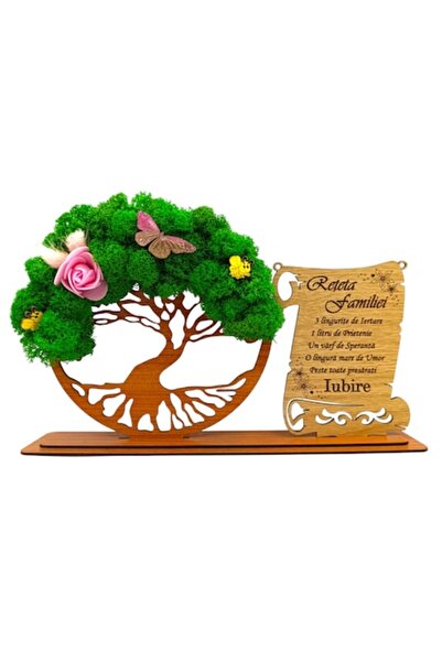 OEM Placă Arborele Vieții cu licheni, decorată, cadou personalizat „Rețetă de...