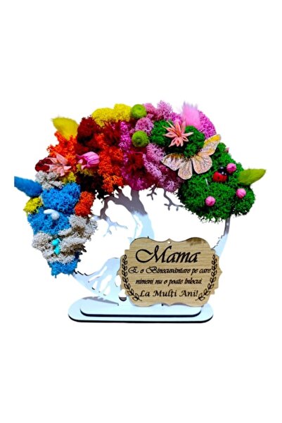 OEM Tablou personalizat cu pomul vieții pentru mamă, mușchi stabilizat, 15 cm...