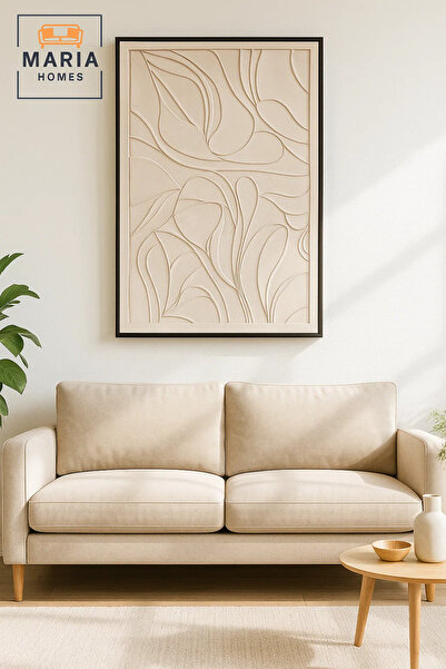 MARIA HOMES Modern 3D Wall Art – Large Abstract Decorative Panel for Living Room 120×80 cm