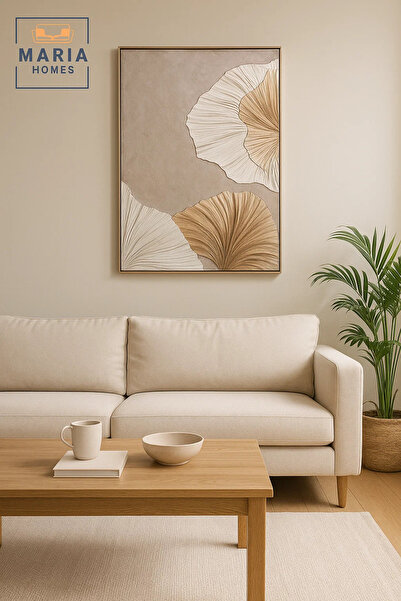 MARIA HOMES Modern 3D Wall Art – Large Floral Decorative Panel for Living Room 120×80 cm