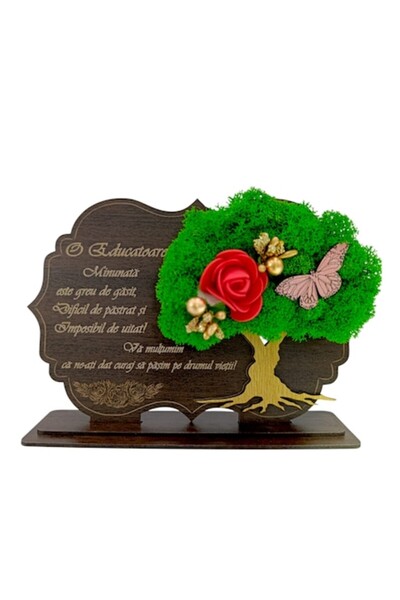 OEM Placă decorativă cu suport - cadou personalizat „Educator”, wenge, 21x14 cm