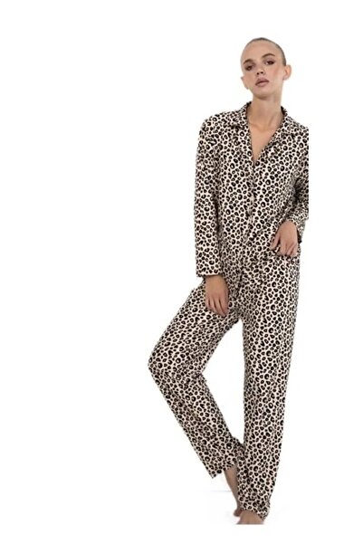 bipamuk Yaren Collection Cotton Women's Pajamas Set Long Sleeve Breathable Flexible and Comfortable Home Wear S/2Xl