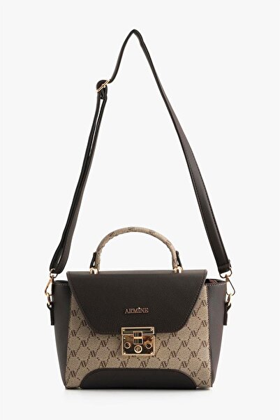 Armine 378 Women's Shoulder Bag Mink Printed