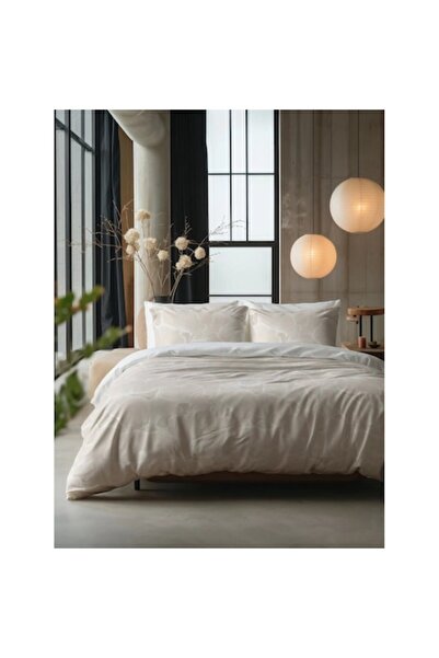 Sleeptime Whisper Sand/Gray Bed Linen Set, 3 Pieces, 200x220 cm, 100% Cotton