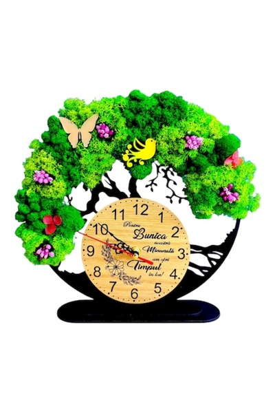 OEM Ceas decorativ „Copacul Vieții”, personalizat pentru bunică, licheni stab...