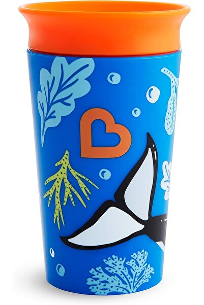 Munchkin Miracle 360 Wild Love Sippy Cup, 9 oz, Orca, Plastic, Multicolor