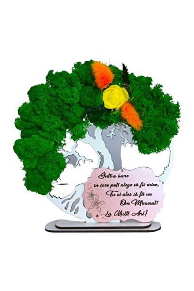 OEM Decor de perete Copacul Vieții cu mușchi stabilizat și flori decorative, ...