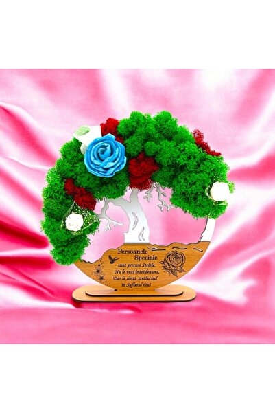 OEM Tree of Life Frame with Stabilized Lichens, Personalized Message, 20 cm, White