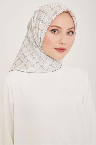 Belli Eșarfă din mătase twill - 4006-04 Argintiu deschis