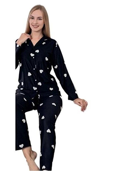 bipamuk Serel Collection Women's Pajama Set Warm Soft Textured Long Sleeve Comfort