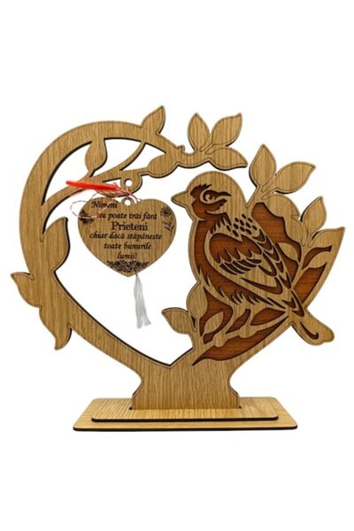 OEM Inimă decorativă din lemn, cadou gravat cu mesaj standard pentru prieteni...