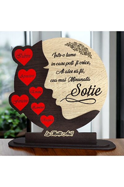 OEM Personalized wall decoration with standard message for wife, 25cm, model 1, cream