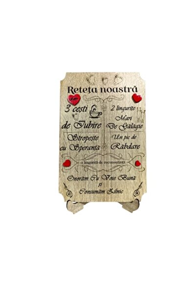 OEM Decorațiune murală din lemn, personalizată cu mesaj standard al familiei, dimensiune 25x17 cm, model 1, maro