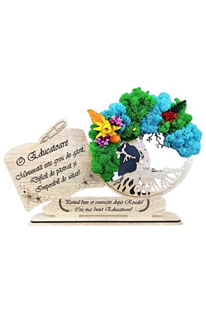 OEM Tablou cu licheni stabilizați, personalizat cu mesaj gravat laser, 30x20c...