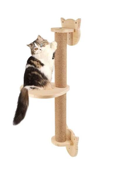 Hasyılmaz Cw372-036 Wall Mounted Cat Climbing and Scratching Post (1 Piece)