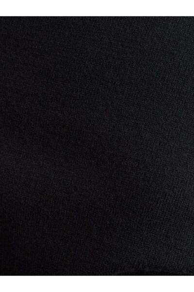 Serpirella Butik Asymmetrical Collar Wool Belted Knit Dress