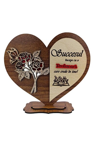 OEM Cadou personalizat pentru profesor „Succesul începe cu...” - Inimă din nu...