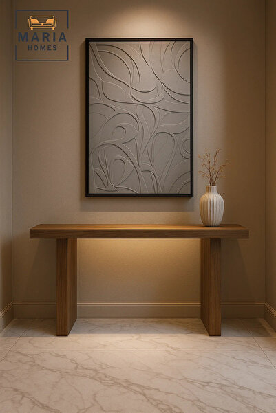 MARIA HOMES Modern 3D Wall Art – Large Grey Abstract Decorative Panel for Living Room 120×80 cm