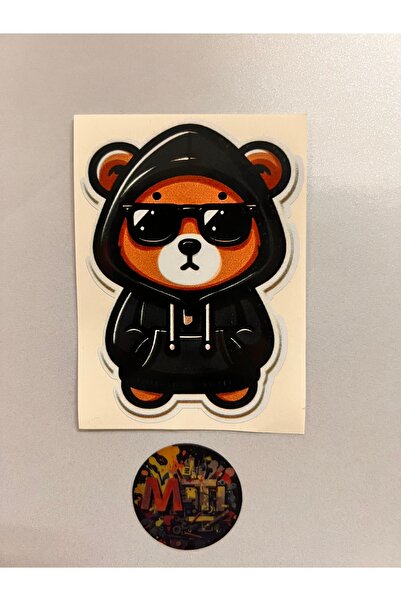 sticker Teddy Bear - Car Motorcycle Helmet Laptop Glass Sticker Printing 7.5X10Cm Hologram
