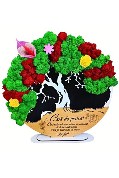 OEM Ramă din mușchi stabilizat „Copacul Vieții” cu suport, personalizată „Cas...