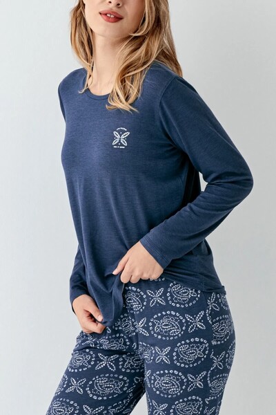 ROZELT Women's Blue Modal Comfortable Pajama Set