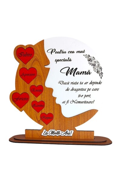 OEM Tablou decorativ personalizat cu mesaj standard pentru mama, 25 cm, model...