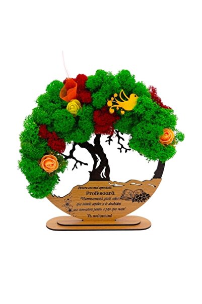 OEM Tree of Life frame with stabilized lichens, personalized message, 20cm, black