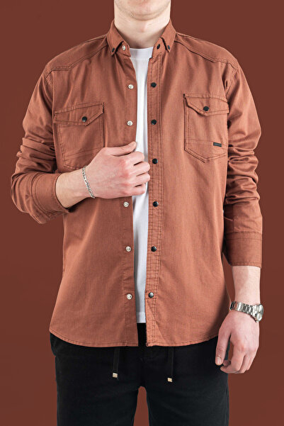 bombe Men's Slim Fit Denim Shirt