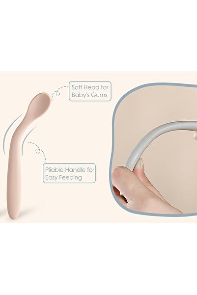 Generic Silicone Baby Feeding Spoons, 5 pcs — Soft Gum-Friendly Tips, Self-Feeding, Dishwasher & Boil Resi