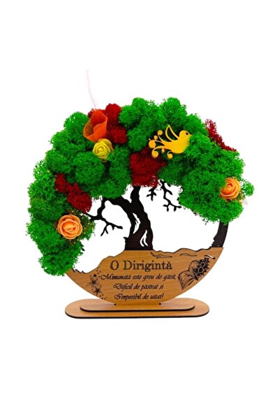 OEM Tree of Life Wall Art with Stabilized Lichen, Personalized Message, 20cm, Black