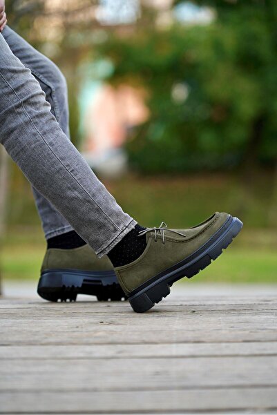 Ahmed Hamdi Bey Mateo haki nubuck men's leather shoes