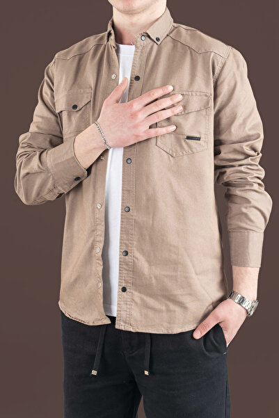 bombe Men's Slim Fit Denim Shirt