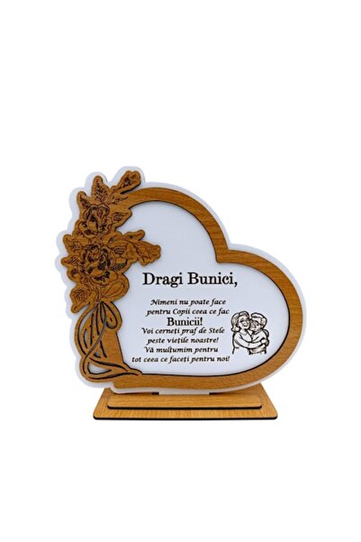 OEM Placă decorativă personalizată în formă de inimă pentru bunici, cu mesaju...