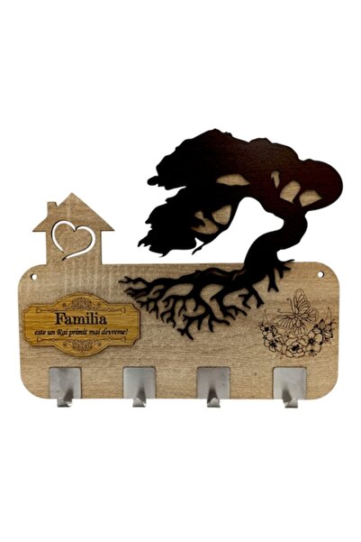 OEM Cuier de perete, cadou personalizat cu mesajul „Familia este un Rai Primit Mai Demult”, 38x28 cm