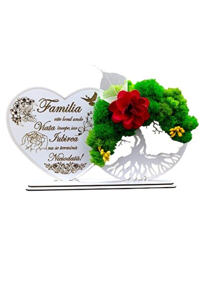 OEM Decorațiune Copacul Vieții cu Suport și Inimă, Cadou Personalizat, Alb 30...