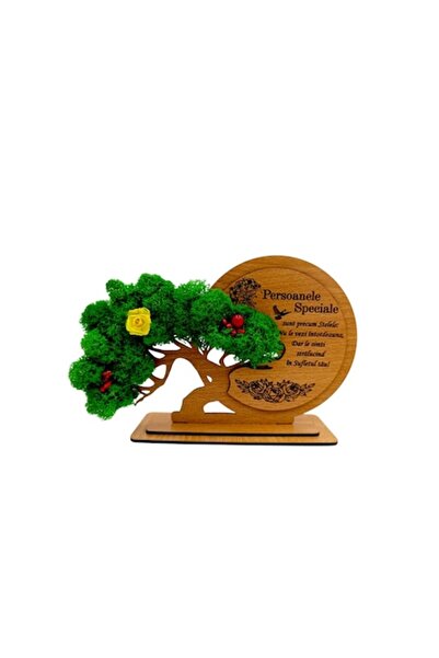 OEM Decorațiune cadou personalizată în formă de bonsai cu mesaj standard „Oameni speciali”, maro, 21x14 cm