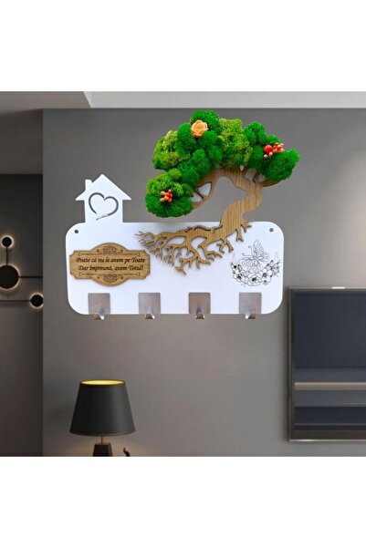 OEM Personalized wall hook with stabilized lichens and message 'Maybe we don't have them all..', 38x28 c