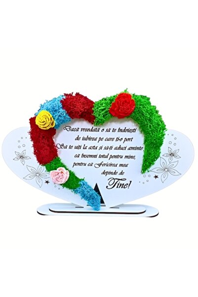 OEM Stabilized Moss Wall Art - Personalized Heart with Laser-Engraved Message...