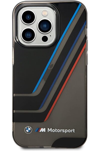 CG Mobile BMW Motorsport AML Case with Clear Stripe for iPhone 15 Pro - Black Silicone