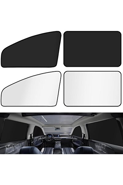 Generic Anwan Car Side Window Shades – 4-piece Detachable Privacy Curtains (Black)