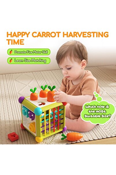 Soofam 6-in-1 Montessori Shape Sorting Activity Cube for 12+ Months