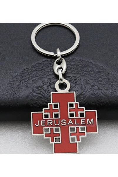 OEM Metal keychain in the shape of a red cross Jerusalem (Emblem and Souvenir)