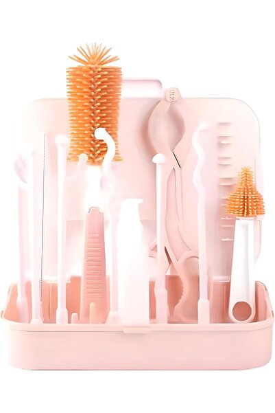 Generic All-in-one Baby Bottle Drying Rack & Silicone Microwave Sterilizer Bag with Cleaning Brushes