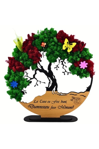 OEM Tablou personalizat cu mușchi stabilizat „Copacul Vieții” cu mesaj gravat...