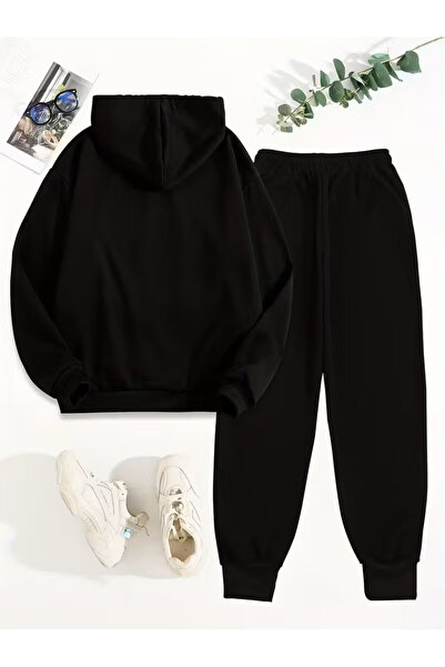 Marco Fresco Unisex 3 Thread B Printed Young O Oversized K Hooded Tracksuit Set