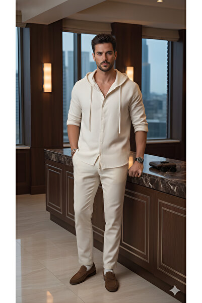 mirach 2-Piece Top and Bottom Set Deluxe Raw Cotton Linen Extra Light Fabric Breathable Design Daily Comfort