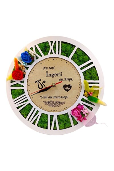 OEM Ceas de perete Lichen - Cadou personalizat pentru medici „Nu toți îngerii...