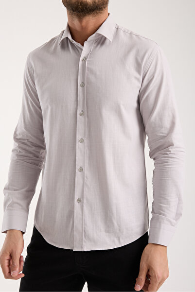 jack carisma Slim Fit Cotton Linen Textured Men's Shirt