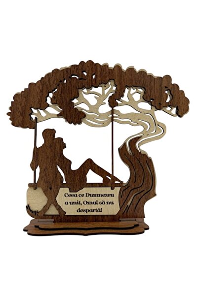 OEM Decorațiune din lemn cu siluetă de cuplu pe leagăn pentru soție/soț – 22 ...